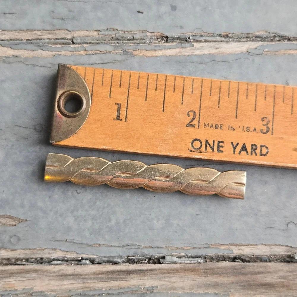 VTG Tie Clip Bar Gold Tone‎ Mens Braided Rope Twist Design Formal Jewelry 2 3/4